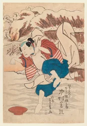 Der Schauspieler Nakamura Shikan in einer Kabuki-Rolle